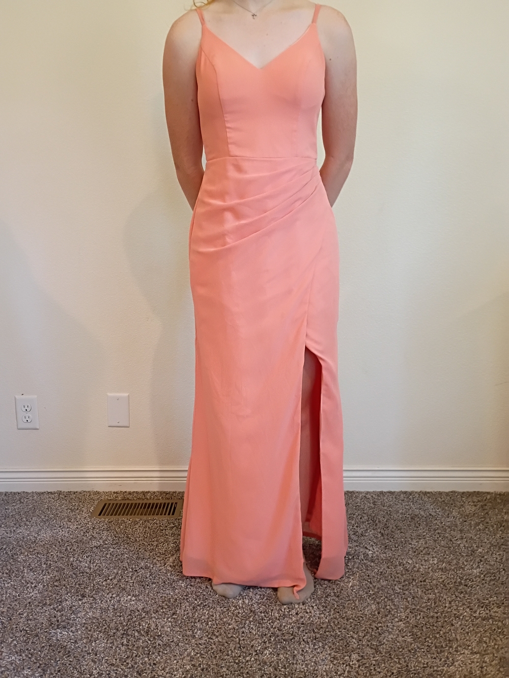 Azazie Coral Spaghetti-Strap Dress
